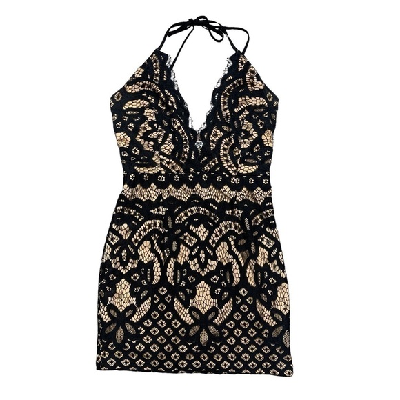Tobi Dresses & Skirts - Tobi Black Lace Cocktail V Neckline Mini Dress S